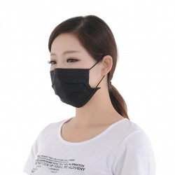 Beschermende gezichts-/mondmaskers - wegwerpbaar - 4-laags - zwart - 50 stuksMondmaskers
