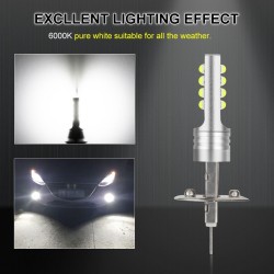 Car LED bulb - super bright - 12 3535 SMD - 12V 24V 6000K - H1 - H3 - 2 piecesH1