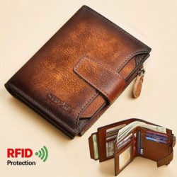 Vintage multifunctionele portemonnee - RFID-bescherming - echt leerPortemonnee