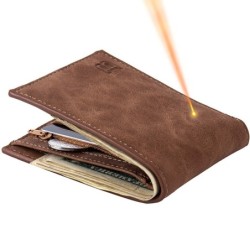 Short leather wallet - cards holder - with zipperPortemonnee