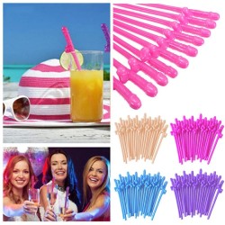Penis shaped straws - plastic - 30 piecesBar supply