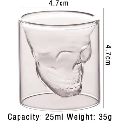 Drinkglas - skull design - dubbele bodem - voor wodka/wijn/koffie - 25 mlBar producten
