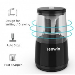Automatic electric pencil sharpener - adjustable size - USB / battery poweredPencil sharpeners