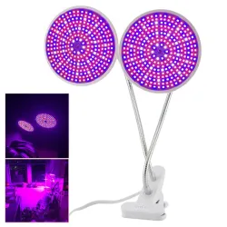 Plantenkweeklamp - dubbele kop - hydrocultuur - volledig spectrum - met bureauclip - 290 LED - E27Kweeklampen