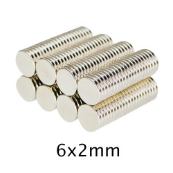 N35 - Neodym-Magnet - starke Scheibe - 6 mm * 2 mm - 50 Stück