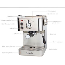 Gustino 19 Bar - halfautomatisch koffiezetapparaat - melkopschuimer - RVSKeuken