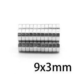 N35 - neodymium magneet - sterke schijf - 9mm * 3mm - 20 stuksN35