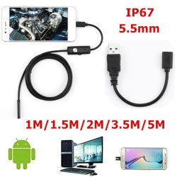 OTG USB endoscoopcamera - 6 LED's ingebouwd - waterdicht - hoge resolutie - Android / WindowsKabels