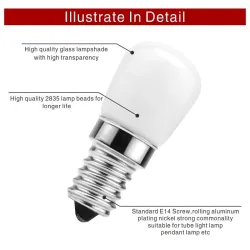 3W - E14 - AC 220V - LED - koelkastlamp - 2 stuksE14