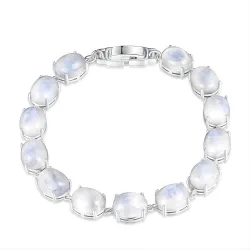 Elegante armband - natuurlijke maanlichtsteen - 925 sterling zilverArmbanden