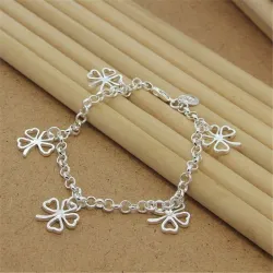 Armband klavertje vier - 925 sterling zilverArmbanden