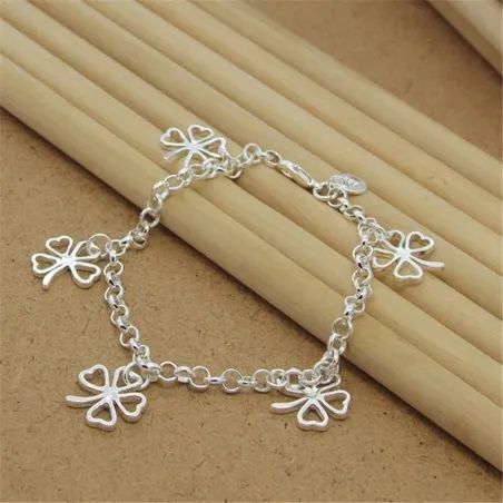 Armband klavertje vier - 925 sterling zilverArmbanden