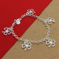 Armband klavertje vier - 925 sterling zilverArmbanden