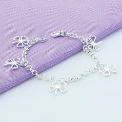 Armband klavertje vier - 925 sterling zilverArmbanden