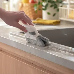 2 in 1 groefreinigingstool - raam- / deurkozijnreinigingsborstel - doekSchoonmaak
