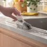 2 in 1 groefreinigingstool - raam- / deurkozijnreinigingsborstel - doekSchoonmaak