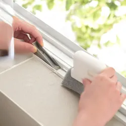 2 in 1 groefreinigingstool - raam- / deurkozijnreinigingsborstel - doekSchoonmaak