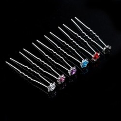 Zilveren haarspeldjes - kleurrijke roosjes/kristallen - 20 stuksHaarspelden