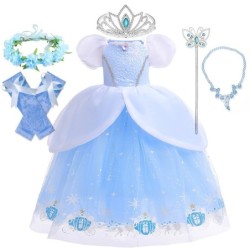 Prinzessin blaues Kleid - Mädchenkostüm