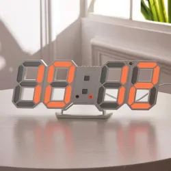 Modern 3D wall clock - LED - digital alarm clock - with lightClocks