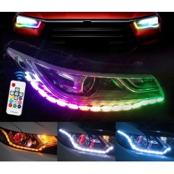 RGB-Licht - Auto DRL Lichter - bunter LED-Streifen - wasserdicht - 2 Stück