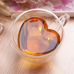Hartvormig glas - dubbelwandig - koffie/theemokDrinkwaren