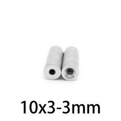 N35 - neodymium magneet - verzonken - 10mm * 3 mm - met 3mm gatN35