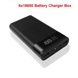 Powerbank - snel opladen - 6*18650 batterijbox - 20000mAh USB type C - 5VPowerbanks