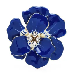 Grote emaille bloem met kristallen - elegante brocheBroches