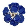 Große Emaille-Blume mit Kristallen - elegante Brosche