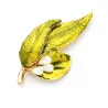 Groen blad met parels - brocheBroches