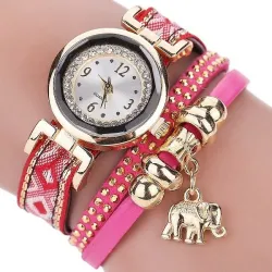 Multilayer armband - met horloge / steentjes / olifantArmbanden