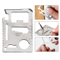 11 in 1 multifunctioneel survivalmes - creditcardvormSurvival gereedschap