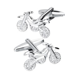 Zilveren motorfiets - elegante manchetknopenManchetknopen