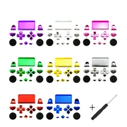 Vervangbare chromen knoppen - voor Dualshock 4 PS4 Pro Slim Controller - setController