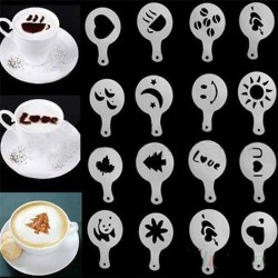 Sjablonen voor koffie - cappuccino - latte - sjablonen - 16 stukskoffiewaren
