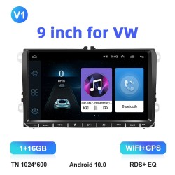 Autoradio - 2 Din - 9 Zoll - Android 10 - 1GB - 16GB - Bluetooth - GPS - Carplay - für Volkswagen Golf 5 6 Passat