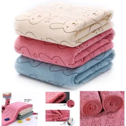 Zachte baby badhanddoek - konijntjes bedruktTextiel