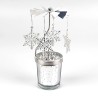 Decorative candle holder - rotatable - deer - snowflakes - flowers - silverCandles & Holders