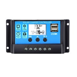 Auto-Solarpanel-Laderegler – PWM-Controller – LCD-Display – Dual-USB – 12 V – 24 V