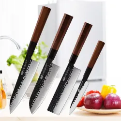 FINDKING - professionele keukenmessen - set 4 stuksStaal