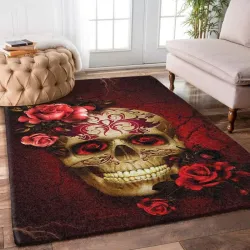 Decoratief geometrisch tapijt - antislip - gouden schedelTapijten