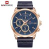 NAVIFORCE - fashionable Quartz watch - leather strap - waterproof - rose gold / blueWatches