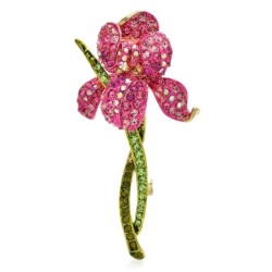 Kristall-Orchideenblüte - elegante Brosche