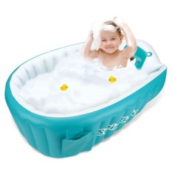 Aufblasbare Babybadewanne - Schwimmbecken - tragbar - faltbar - rutschfest - Cartoon Bär