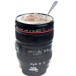 Kaffeebecher aus Kunststoff - Kameralinsen-Design - 420 ml