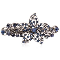 Blauwe kristallen bloem - elegante haarspeldHaarspelden
