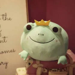 Kikker met kroontje - knuffel/kussenKnuffels