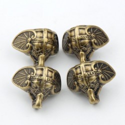 Dekorative Schutzbeine für Möbel – antiker Elefant – Vintage-Bronze – 8 Stück