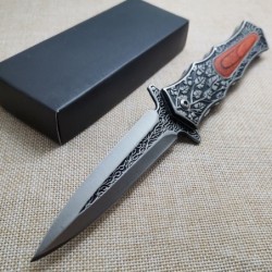 Klappbares Taschenmesser - ganz aus Stahl - geschnitztes Muster